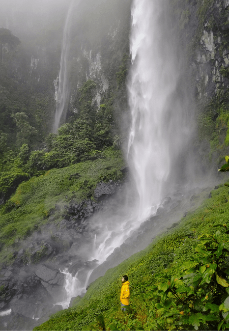 Curug Cileat di tengah hutan Subang